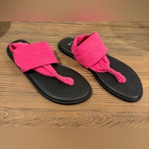 Sanuk hot pink yoga mat sling 2 sandals flip flops shoes